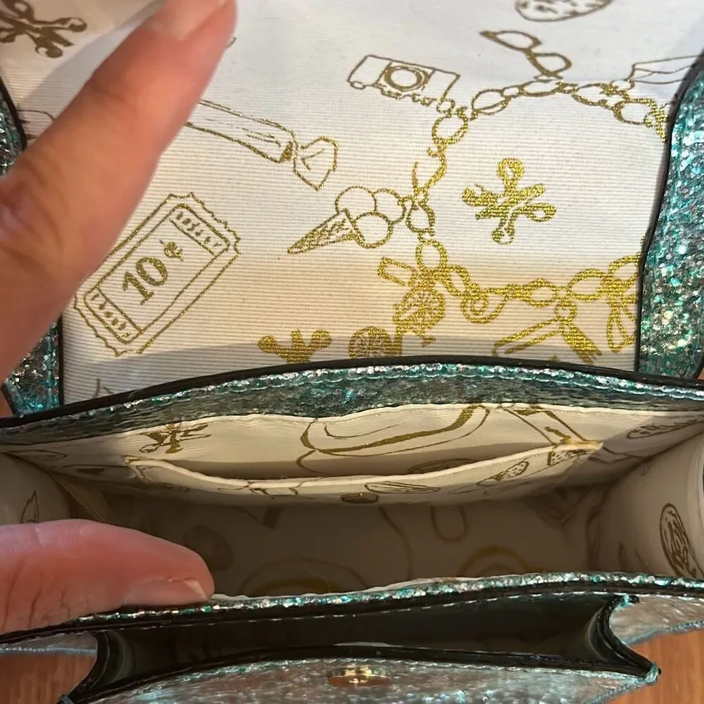 Kate Spade turquoise glitter purse